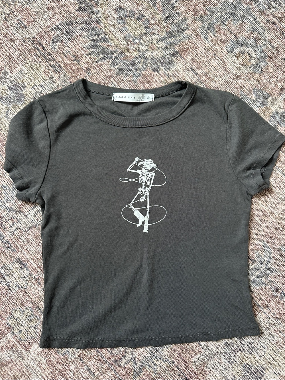 Altar'd State Dark Gray Crewneck Tee